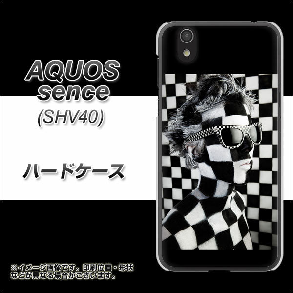 au アクオス センス SHV40 高画質仕上げ 背面印刷 ハードケース【357 bk&wh】