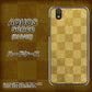au アクオス センス SHV40 高画質仕上げ 背面印刷 ハードケース【619 市松模様－金（骨董風に傷んだイメージ）】