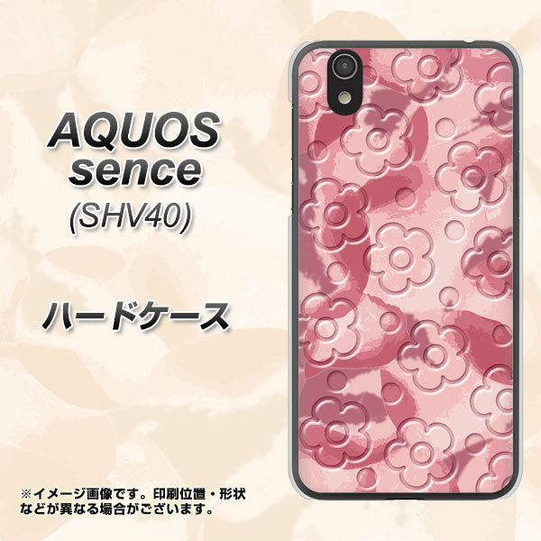 au アクオス センス SHV40 高画質仕上げ 背面印刷 ハードケース【SC846 フラワーヴェルニ花ピンク（ローズヴェルール）】