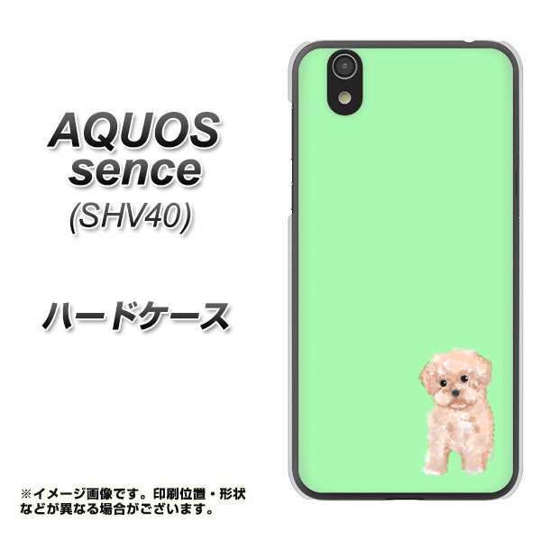 au アクオス センス SHV40 高画質仕上げ 背面印刷 ハードケース【YJ063 トイプードルアプリコット（グリーン）】