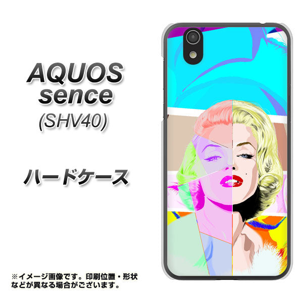 au アクオス センス SHV40 高画質仕上げ 背面印刷 ハードケース【YJ210 マリリンモンローデザイン（C）】