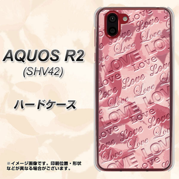 au アクオス R2 SHV42 高画質仕上げ 背面印刷 ハードケース【SC844 フラワーヴェルニLOVE（ローズヴェルール）】