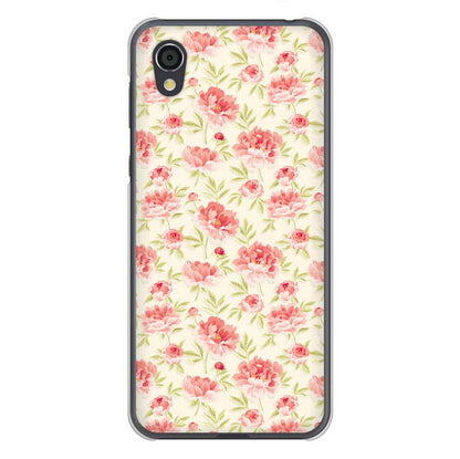 AQUOS sense2 SHV43 au 高画質仕上げ 背面印刷 ハードケース 北欧の小花