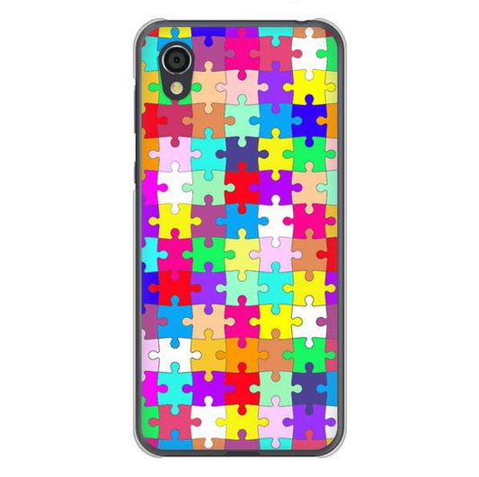 AQUOS sense2 SHV43 au 高画質仕上げ 背面印刷 ハードケース 【727 カラフルパズル】