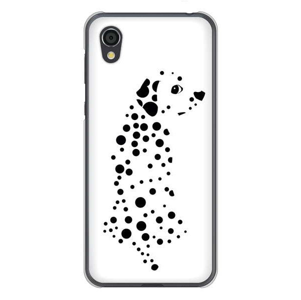 AQUOS sense2 SHV43 au 高画質仕上げ 背面印刷 ハードケース 【1038 振り向くダルメシアン（WH）】