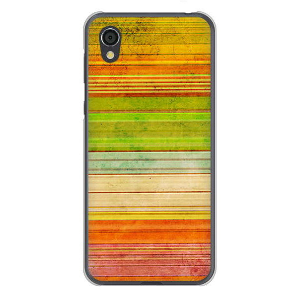 AQUOS sense2 SHV43 au 高画質仕上げ 背面印刷 ハードケース 【1324 ビンテージボーダー（色彩）】