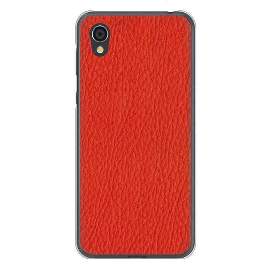 AQUOS sense2 SHV43 au 高画質仕上げ 背面印刷 ハードケース 【EK852 レザー風レッド】
