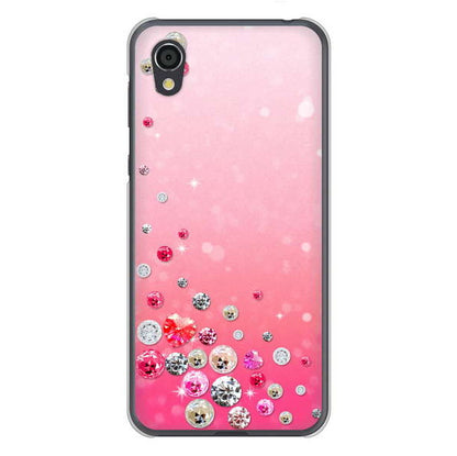 AQUOS sense2 SHV43 au 高画質仕上げ 背面印刷 ハードケース スワロデコ風プリント