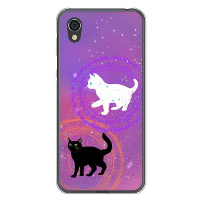 AQUOS sense2 SHV43 au 高画質仕上げ 背面印刷 ハードケース 魔法陣猫