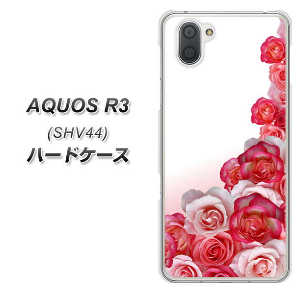 au アクオス R3 SHV44 高画質仕上げ 背面印刷 ハードケース【299 薔薇の壁】