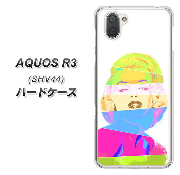 au アクオス R3 SHV44 高画質仕上げ 背面印刷 ハードケース【YJ208 マリリンモンローデザイン（A）】