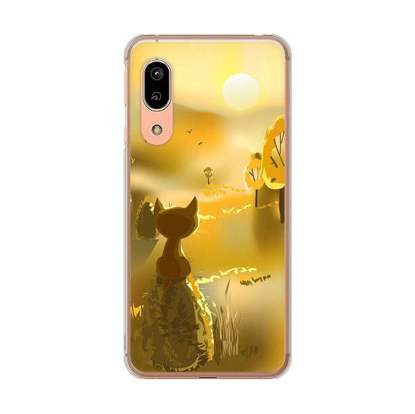 AQUOS sense3 SHV45 au 高画質仕上げ 背面印刷 ハードケース 【400 たそがれの猫】