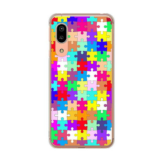 AQUOS sense3 SHV45 au 高画質仕上げ 背面印刷 ハードケース 【727 カラフルパズル】