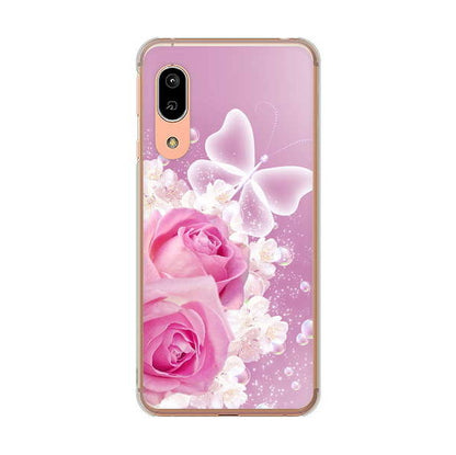 AQUOS sense3 SHV45 au 高画質仕上げ 背面印刷 ハードケース ロマンチックなバラ