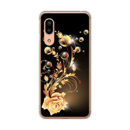 AQUOS sense3 SHV45 au 高画質仕上げ 背面印刷 ハードケース ロマンチックなバラ