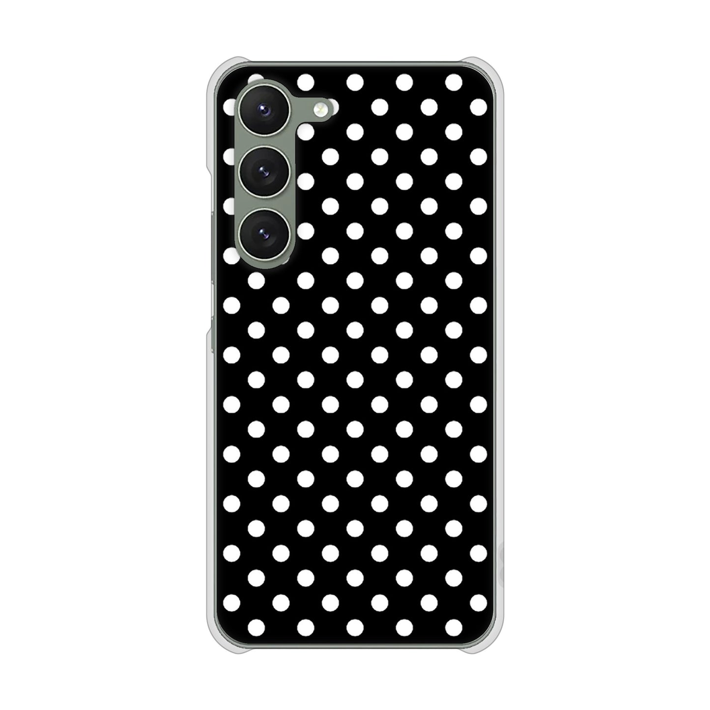 Galaxy S23 SM-S911C 楽天モバイル 高画質仕上げ 背面印刷 ハードケースシンプル柄（水玉）