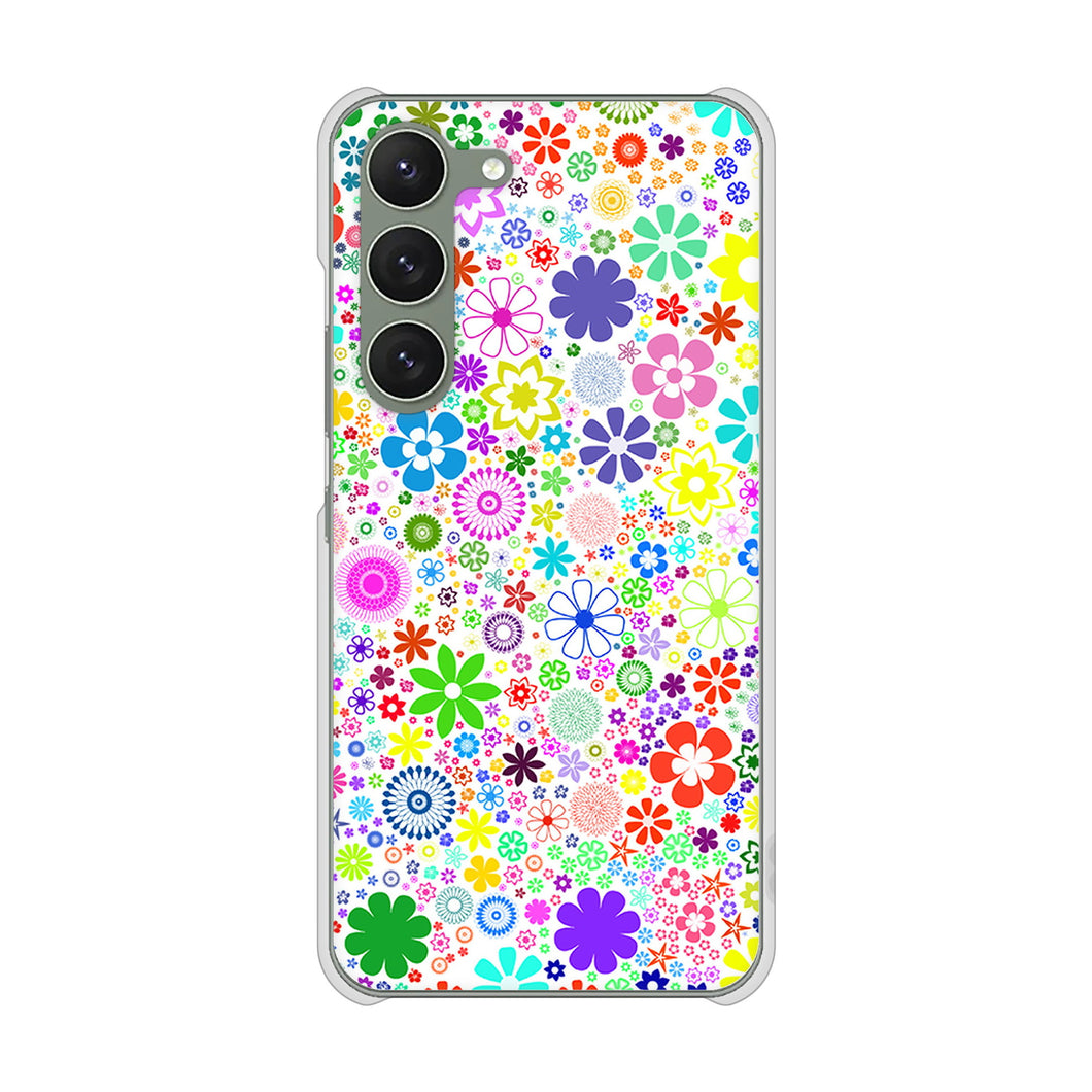 Galaxy S23 SM-S911C 楽天モバイル 高画質仕上げ 背面印刷 ハードケース【308 フラワーミックス】