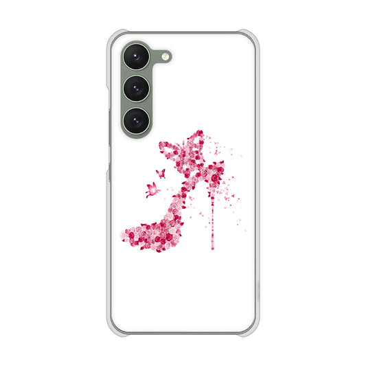 Galaxy S23 SM-S911C 楽天モバイル 高画質仕上げ 背面印刷 ハードケース【387 薔薇のハイヒール】