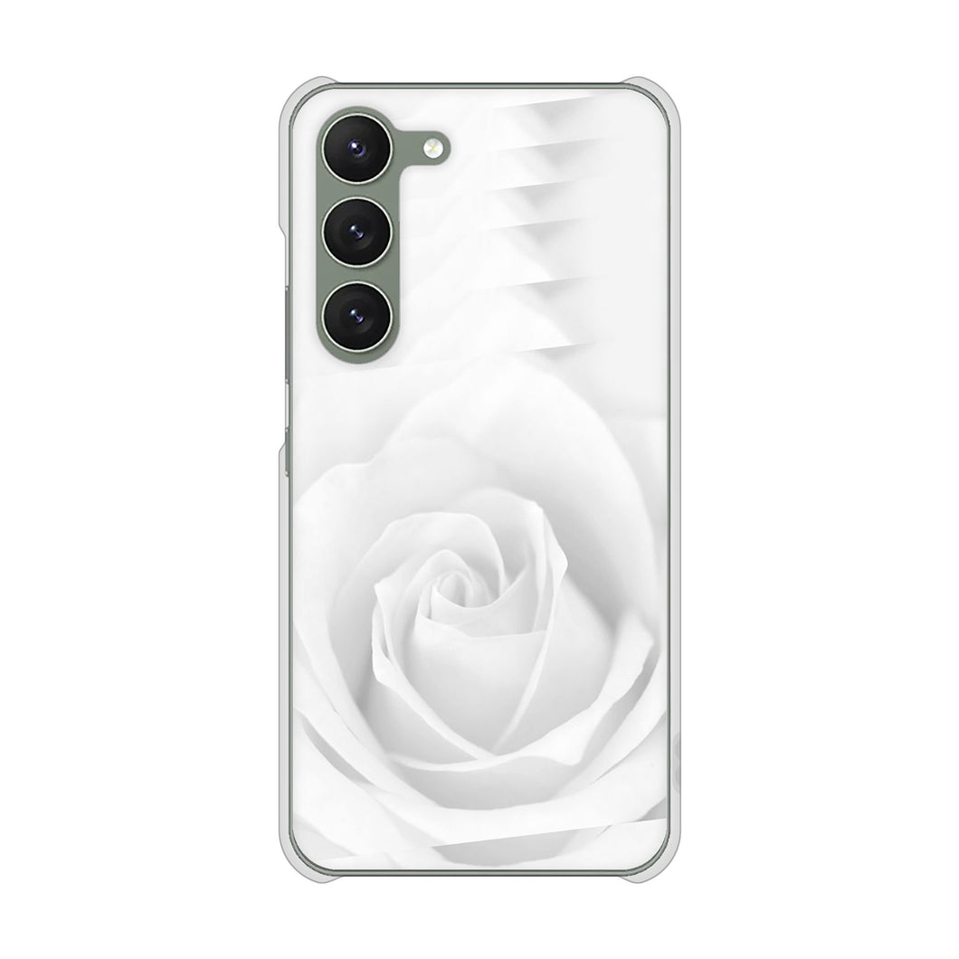 Galaxy S23 SM-S911C 楽天モバイル 高画質仕上げ 背面印刷 ハードケース【402 ホワイトＲｏｓｅ】