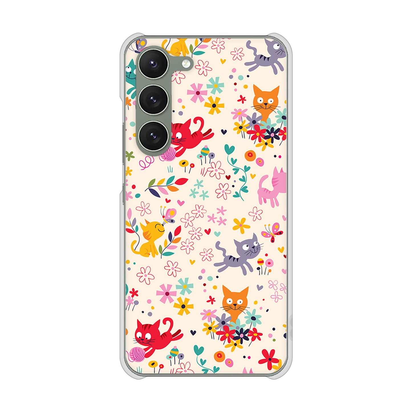Galaxy S23 SM-S911C 楽天モバイル 高画質仕上げ 背面印刷 ハードケース【693 ネコのあそび場】