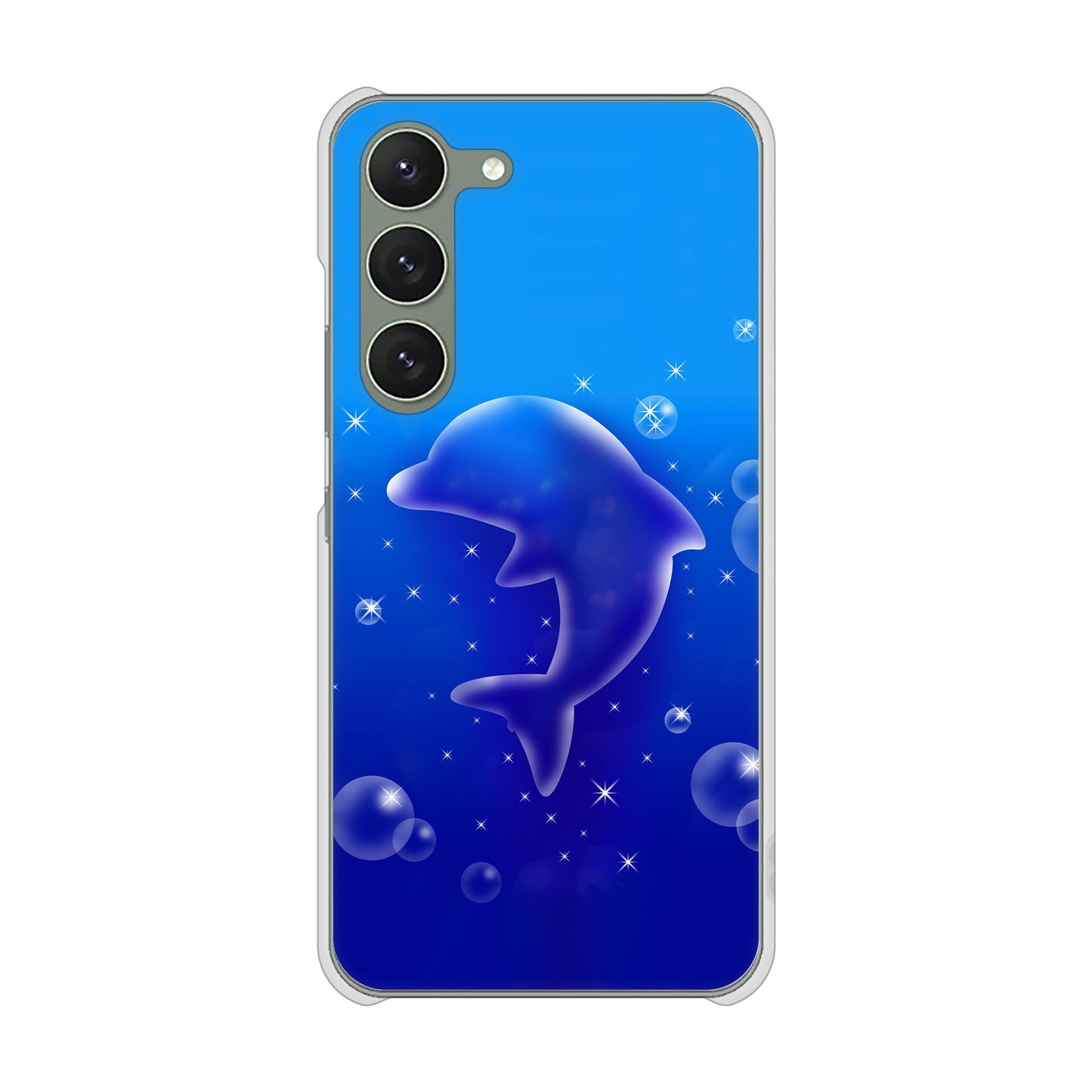 Galaxy S23 SM-S911C 楽天モバイル 高画質仕上げ 背面印刷 ハードケース【1046 イルカのお昼寝】