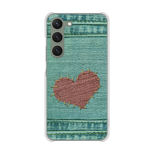 Galaxy S23 SM-S911C 楽天モバイル 高画質仕上げ 背面印刷 ハードケース【1142 デニムとハート】