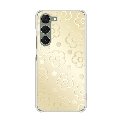 Galaxy S23 SM-S911C 楽天モバイル 高画質仕上げ 背面印刷 ハードケースエンボス風デイジーシンプル