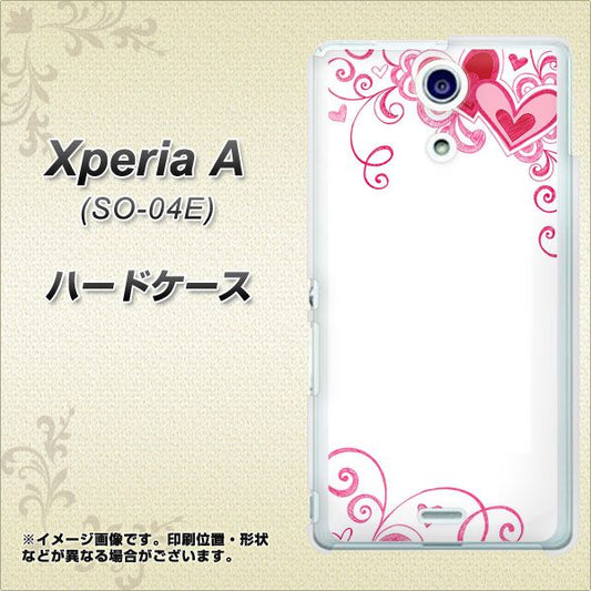 docomo エクスペリアA（エース）SO-04E 高画質仕上げ 背面印刷 ハードケース【365 ハートフレーム】