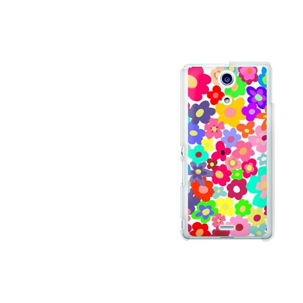docomo エクスペリアA（エース）SO-04E 高画質仕上げ 背面印刷 ハードケース【782 春のルーズフラワーWH】