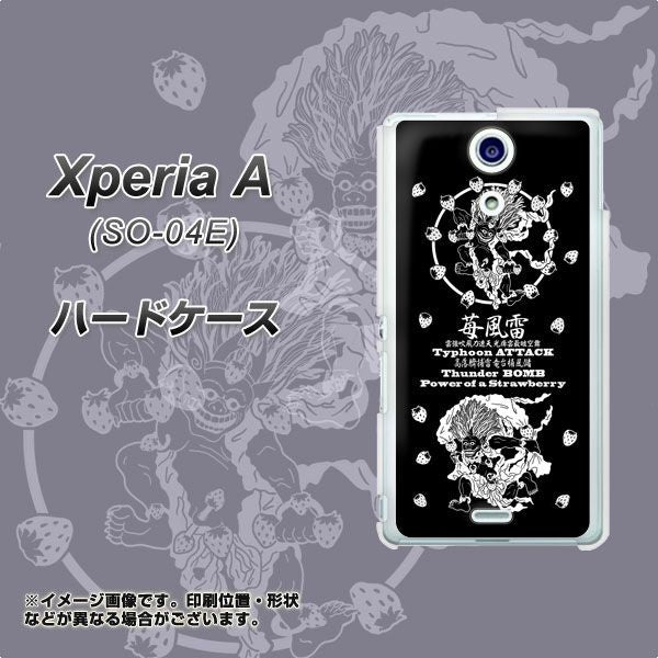 docomo エクスペリアA（エース）SO-04E 高画質仕上げ 背面印刷 ハードケース【AG839 苺風雷神（黒）】