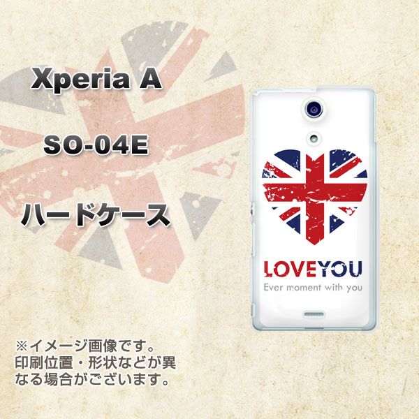 docomo エクスペリアA（エース）SO-04E 高画質仕上げ 背面印刷 ハードケース【SC803 ユニオンジャック ハートビンテージ】