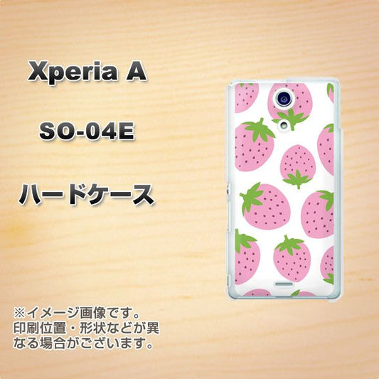 docomo エクスペリアA（エース）SO-04E 高画質仕上げ 背面印刷 ハードケース【SC816 大きいイチゴ模様 ピンク】