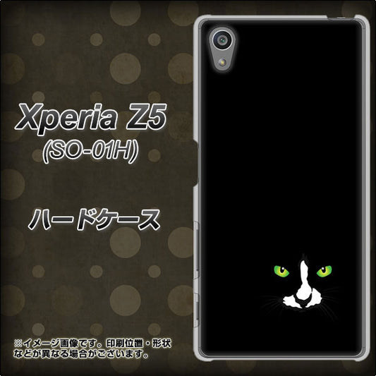 docomo エクスペリアZ5 SO-01H 高画質仕上げ 背面印刷 ハードケース【398 黒ネコ】