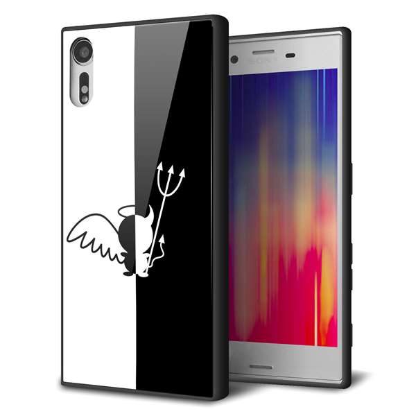 docomo エクスペリアXZ SO-01J 強化ガラス＆TPUスマホケース ガラプリ【027 ハーフデビット】