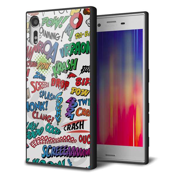 docomo エクスペリアXZ SO-01J 強化ガラス＆TPUスマホケース ガラプリ【271 アメリカン キャッチコピー】