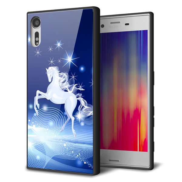 docomo エクスペリアXZ SO-01J 強化ガラス＆TPUスマホケース ガラプリ【436 ペガサス】