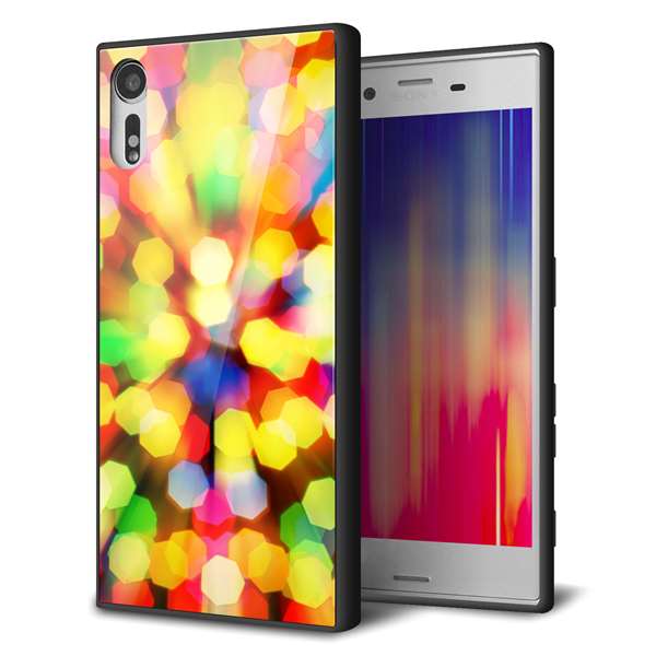 docomo エクスペリアXZ SO-01J 強化ガラス＆TPUスマホケース ガラプリ【VA874 未来へのワープ】