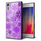 docomo エクスペリアXZ SO-01J 強化ガラス＆TPUスマホケース ガラプリ【VA960 重なり合う花　パープル】