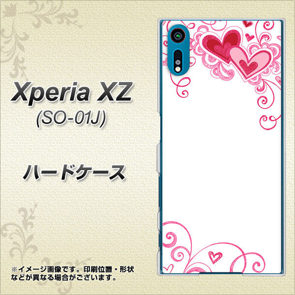 docomo エクスペリアXZ SO-01J 高画質仕上げ 背面印刷 ハードケース【365 ハートフレーム】