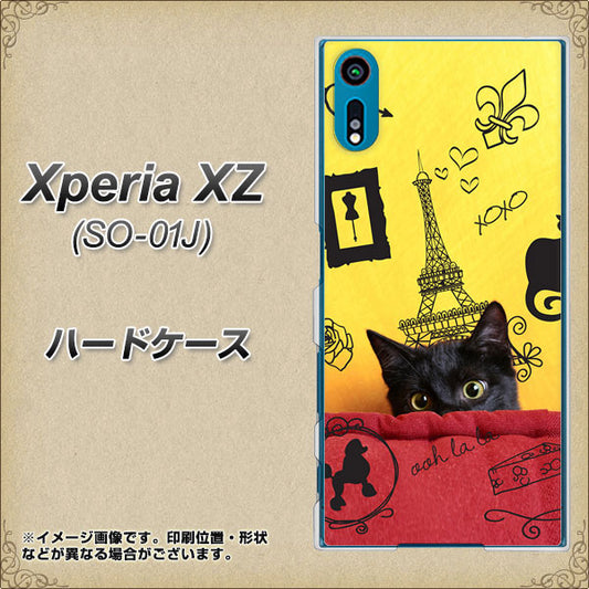 docomo エクスペリアXZ SO-01J 高画質仕上げ 背面印刷 ハードケース【686 パリの子猫】