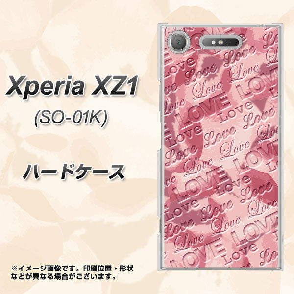 docomo エクスペリアXZ1 SO-01K 高画質仕上げ 背面印刷 ハードケース【SC844 フラワーヴェルニLOVE（ローズヴェルール）】