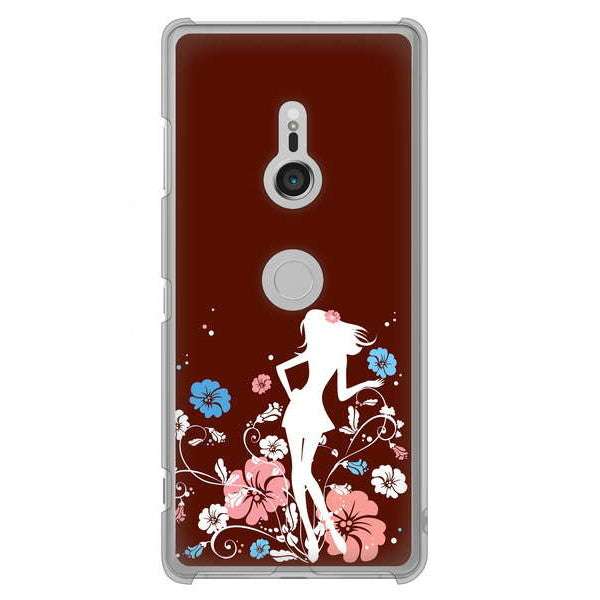 Xperia XZ3 SO-01L docomo 高画質仕上げ 背面印刷 ハードケース 【110 ハイビスカスと少女】