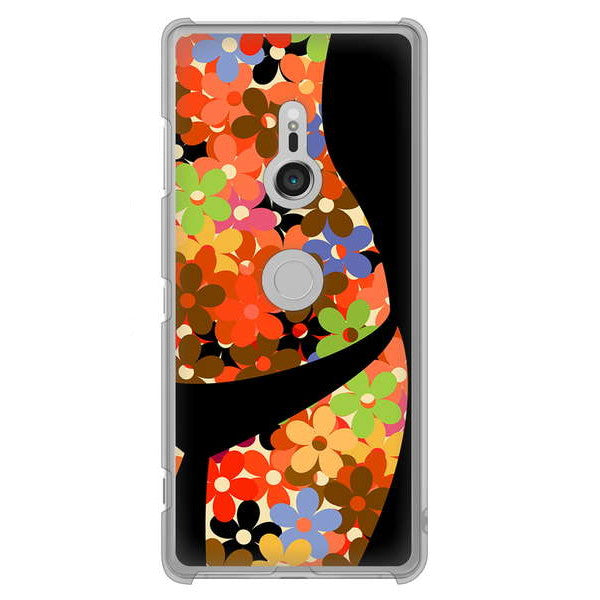 Xperia XZ3 SO-01L docomo 高画質仕上げ 背面印刷 ハードケース 【1258 フラワーボディ】