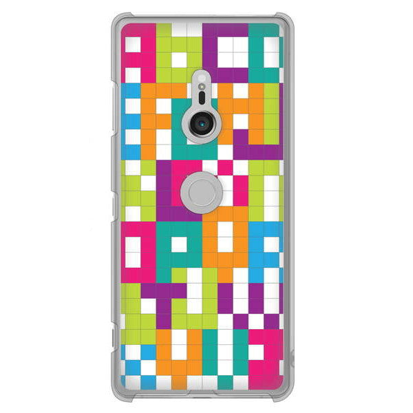 Xperia XZ3 SO-01L docomo 高画質仕上げ 背面印刷 ハードケース 【IB916 ブロックアルファベット】