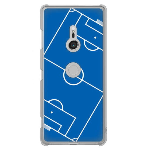 Xperia XZ3 SO-01L docomo 高画質仕上げ 背面印刷 ハードケース 【IB922 SOCCER_ピッチ】