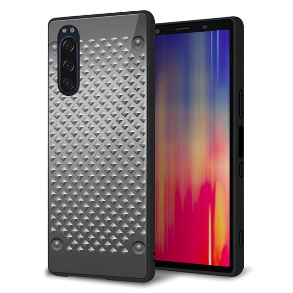 docomo エクスペリア5 SO-01M 強化ガラス＆TPUスマホケース ガラプリ【570 スタックボード】