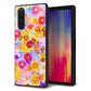 docomo エクスペリア5 SO-01M 強化ガラス＆TPUスマホケース ガラプリ【SC870 リバティプリント フルールドパルファン（ブルー）】