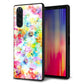 docomo エクスペリア5 SO-01M 強化ガラス＆TPUスマホケース ガラプリ【SC876 リバティプリント プレスドフラワー（ホワイト）】