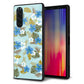 docomo エクスペリア5 SO-01M 強化ガラス＆TPUスマホケース ガラプリ【SC883 ハワイアンアロハレトロ（ブルー）】