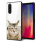 docomo エクスペリア5 SO-01M 強化ガラス＆TPUスマホケース ガラプリ【VA801 笑福ねこ】